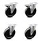 Service Caster 6 Inch Phenolic Wheel Swivel Top Plate Caster Set with 2 Brakes SCC-20S615-PHR-2-PLB-2 - alternate 1